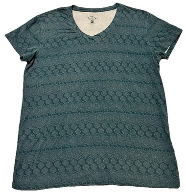 BLUE MOUNTAIN Women's MD Stretch V-Neck Short Sleeve Active T-Shirt Teal