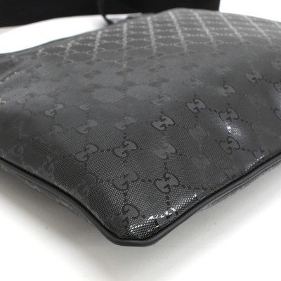 Auth GUCCI GG Imprime Shoulder Bag 201446 Crossbody Bag Black PVC
