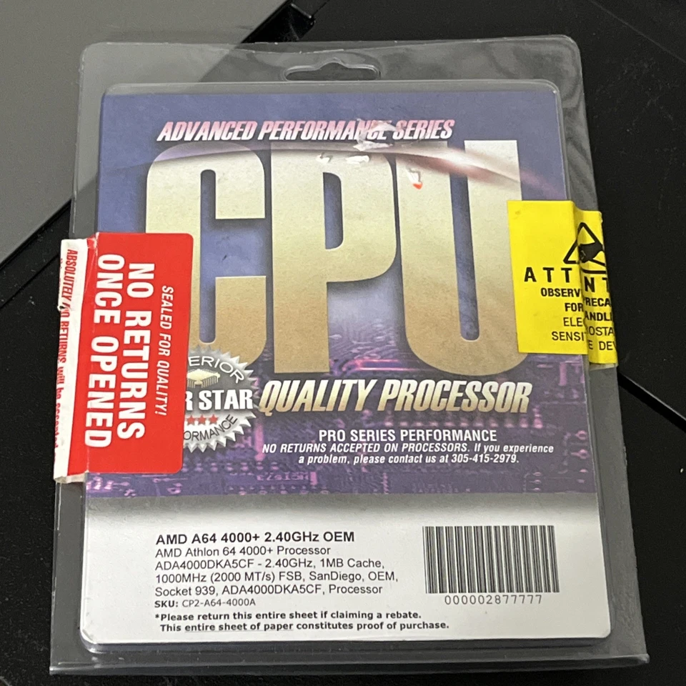 AMD Athlon 64 4000+ 2.4 GHz (ADA4000DKA5CF) Processor NEW SEALED - Image 4 of 4