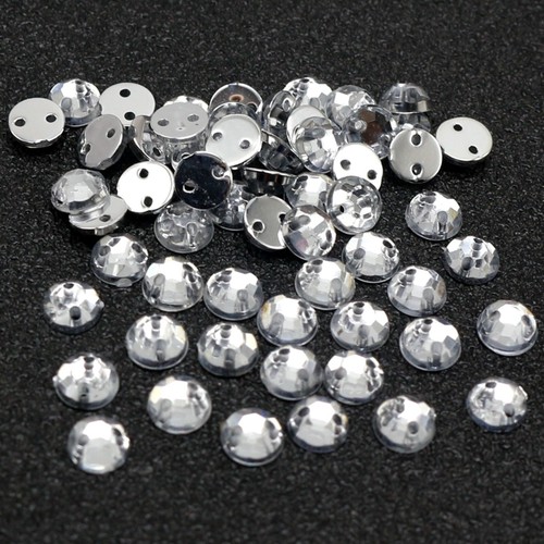 1000 Clear Flatback Acrylic Sewing Round Rhinestone Gems 5mm Sew on beads - Picture 2 of 7