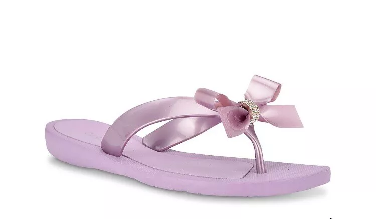 Guess tutu bow flip flops on sale rose gold