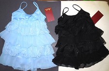 Mirella M274C Sequin Stripe 4 Tier Camisole Dress Skirted Leotard Girls black
