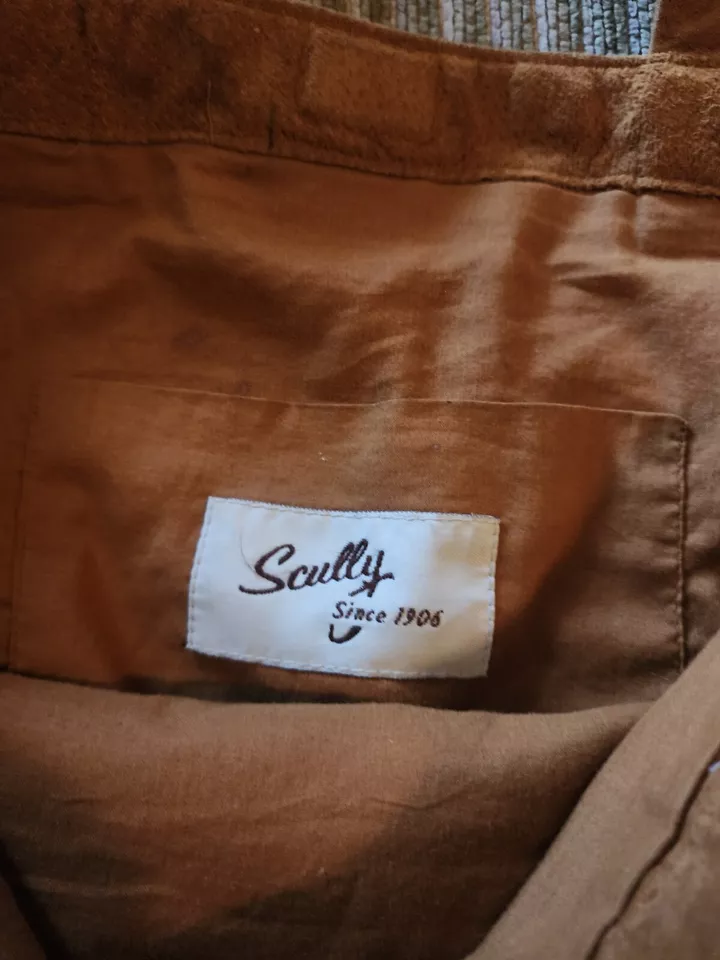 Bolso de hombro vintage de gamuza tostada Scully para mujer de cuero con flecos Foto 3 de 4