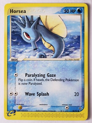 Horsea 58/97 VLP / NM - EX Dragon Pokemon Card - Midori Harada Art