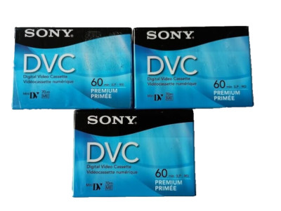 Lot 3 Sony DVC MiniDV 60 Min Camcorder Video Cassette Tapes NEW Sealed Mini DV