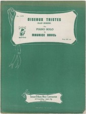 Oiseaux Tristes (Sad Birds)  for Piano Solo  Vintage Sheet Music  1941