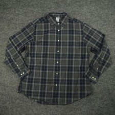 Brooks Brothers Shirt Mens Extra Large Gray Plaid Regent 100 Cotton Casual