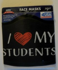 UNIBODY, SOFT STRETCH MASK "LOVE MY STUDENTS," Black  White, New, Original Pack