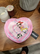 Powerpuff Girls Heart Shape Makeup Toiletry Zipper Bag Blossom Bubbles Buttercup