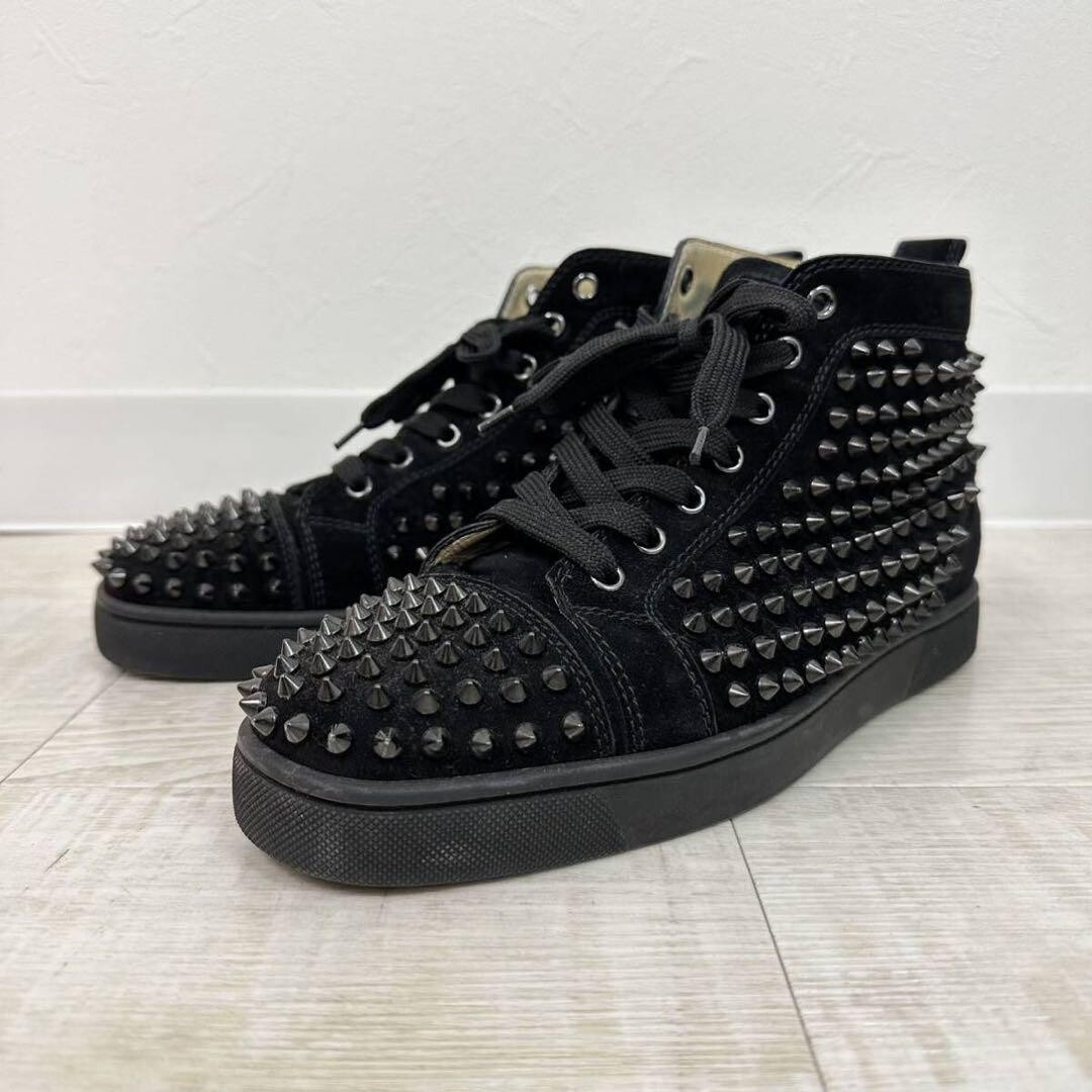 高級上質Christian Louboutin、シューズ、スタッズ、ハラコ、40 Christian Louboutin クリスチャンルブタン 靴 ハイカット
