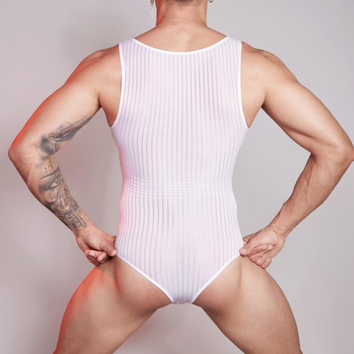 Männer Jumpsuit Ringen Trikot Stretch Bodysuit Einteilig Dessous Geknöpft Sexy - Bild 24 von 45