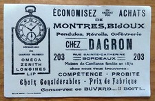 Buvard Chez Dagron : Montres, bijoux, pendules, ... Bordeaux