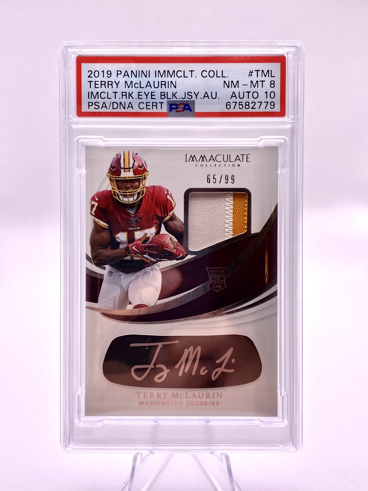 Terry McLaurin Panini Immaculate Collection Immaculate Rookie Eye Black Jersey Autograph #TML Gold