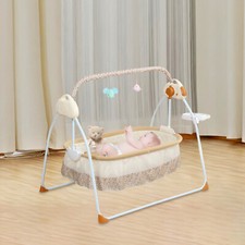 Bluetooth Electric Auto-Swing Baby Cradle Crib Infant Rocker Cot with Remote
