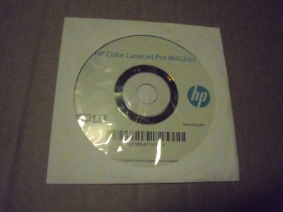 Open box for HP Color M452dn Printer CD Software Driver Utilities CF388-60114