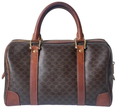 バッグ Celine Macadam Carriage Boston Bag Celine Macadam Boston Bag Vintage Brown Small 2-Handle Classic