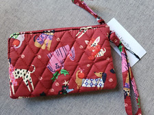 Vera Bradley Wristlet Holiday Hounds-ID cardholder wallet-cotton 2024 exact item