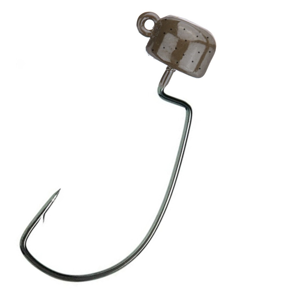 Reaction Tackle Tungsten Ned Rig Jig Heads - Mushroom Head Weedless Bass Fishing Jigs (5-Pack)
