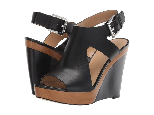 josephine leather peep toe wedges