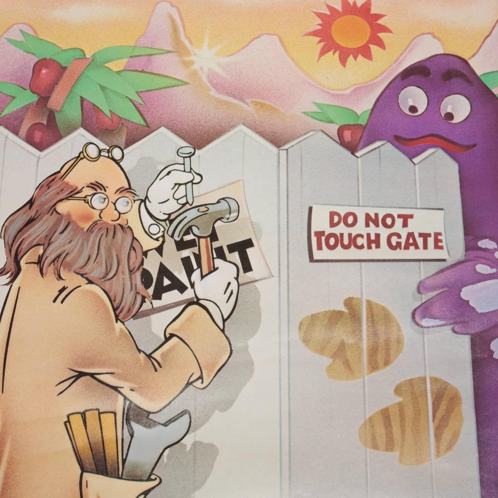 Vintage McDonalds 1976 Poster Lot Hamburglar Grimace Mayor