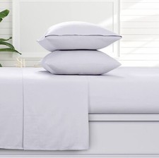 Tribeca Living Solid Flannel Twin Sheet Set, Super Soft 100 Cotton, Extra De...