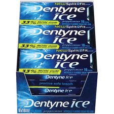 Dentyne Ice Sugar Free Gum - Peppermint 16-Piece Pack 9 Packs 