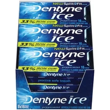Dentyne Ice Sugar Free Gum - Peppermint 16-Piece Pack (9 Packs)