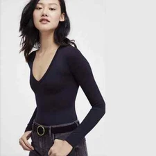 Free People Womens Super-Soft Deep Bodysuit Jumpsuit L75657 Womens Size M