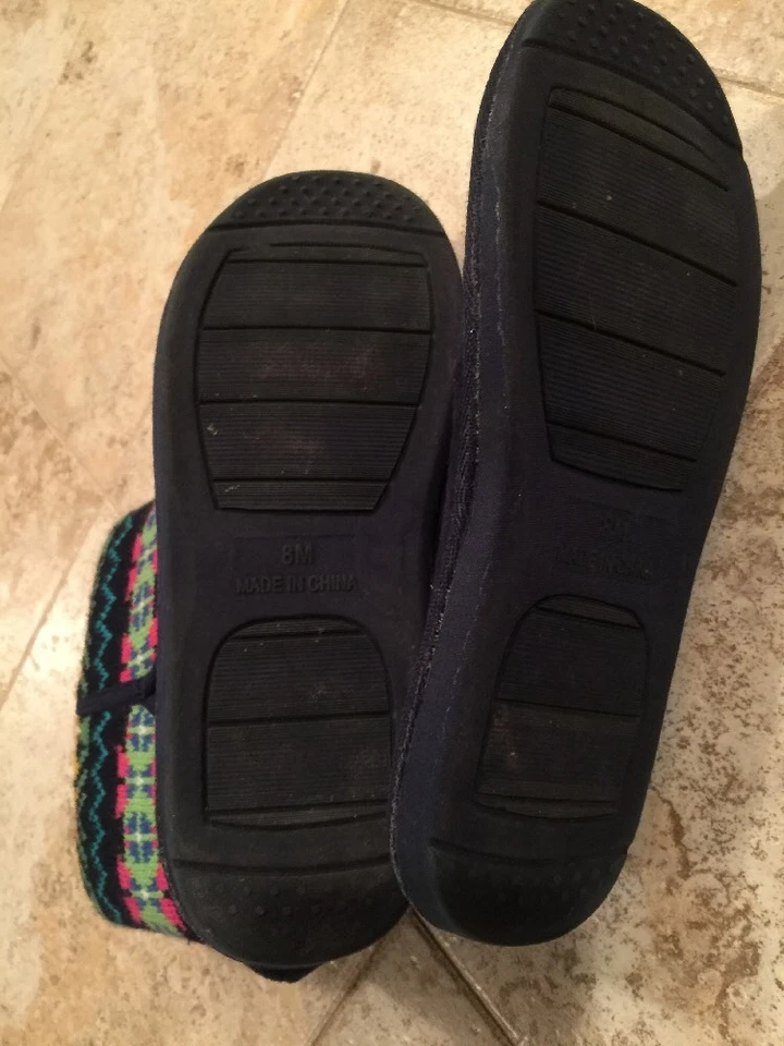 Zapatillas de lana talla 8M American Rag Bunny botines redondos para mujer AZUL MARINO USADOS EN EXCELENTE ESTADO Foto 4 de 4