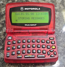 Vintage Motorola Talkabout T900 2-Way Pager - Translucent Clear Red - Working