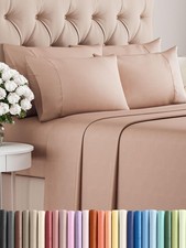 Queen Sheets Set 6 Piece - Includes 4 Pillowcases - Bed Sheets Queen Size - S...
