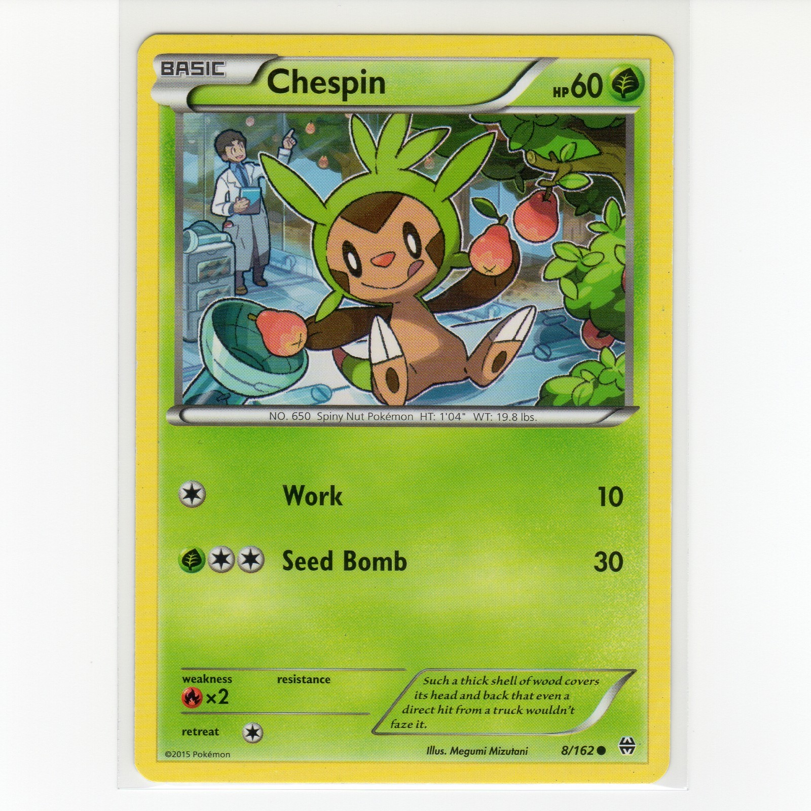 Pokémon TCG Chespin 8/162 XY BREAKthrough Regular Common Card EN-LP 2015