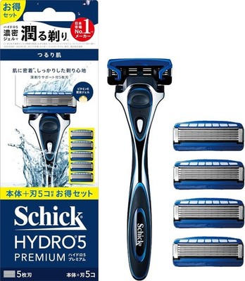 Schick Hydro 5 Premium Smooth Skin Kombi Packung (Halter (Mit Klinge) + 4 Ersatz