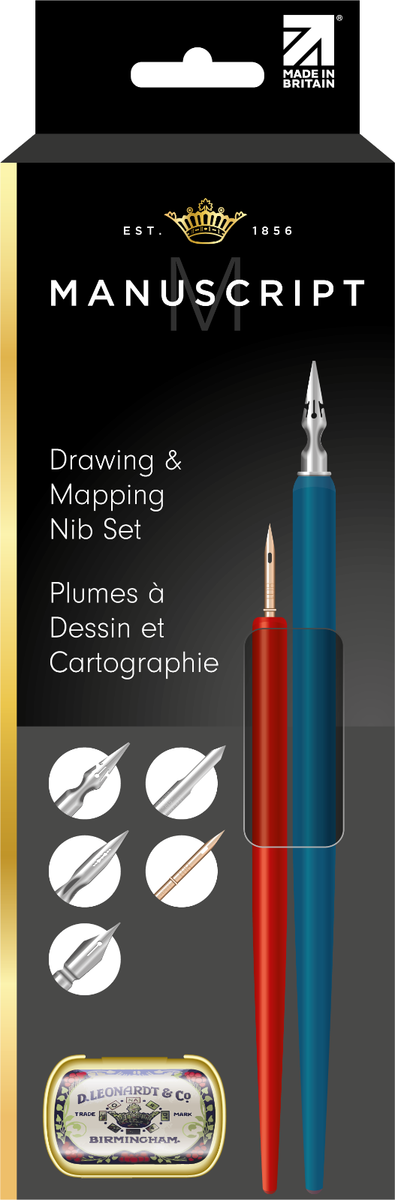 Manuscript Dip Pen Drawing Mapping Nibs Tin Set Leonardt