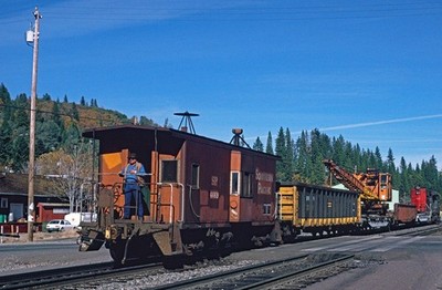 Southern Pacific Arbeitszug Rückfahrt nach Colfax, Kalifornien Oktober 1994 8,5 x 11 Foto