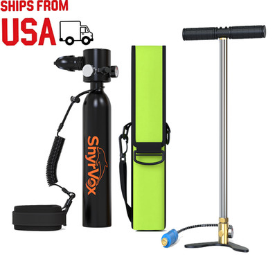 Mini Scuba Tank Lung Tank Diving Tank,0.5L with Inflation Pump for Emergency