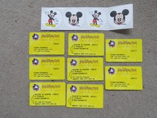 8x Vintage 1998 Walt Disney World Resorts Hotel Entry Cards + 4 Mickey Stickers