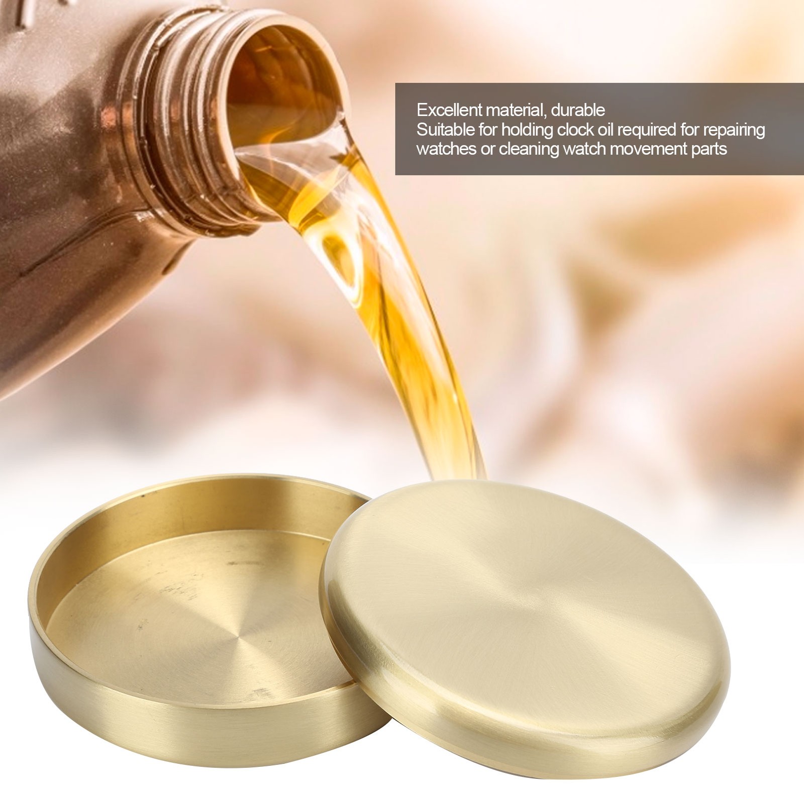 Watch Oil Jar Copper Watch Movement Cleaning Maintenance Pot Round Watchmaker