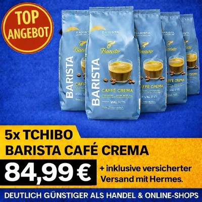 5× 1 Kg Tchibo Barista Caffè Crema Kaffeebohnen 100% Arabica