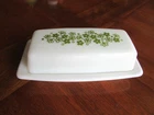 Vtg Pyrex Spring Blossom covered butter dish