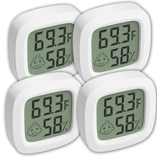 4pcs Digital Thermometers Humidity Meter Indoor Room Temperature LCD Hygrometers