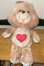 Vintage Care Bear - Tenderheart Bear Stuffed Plush- Kenner 1983