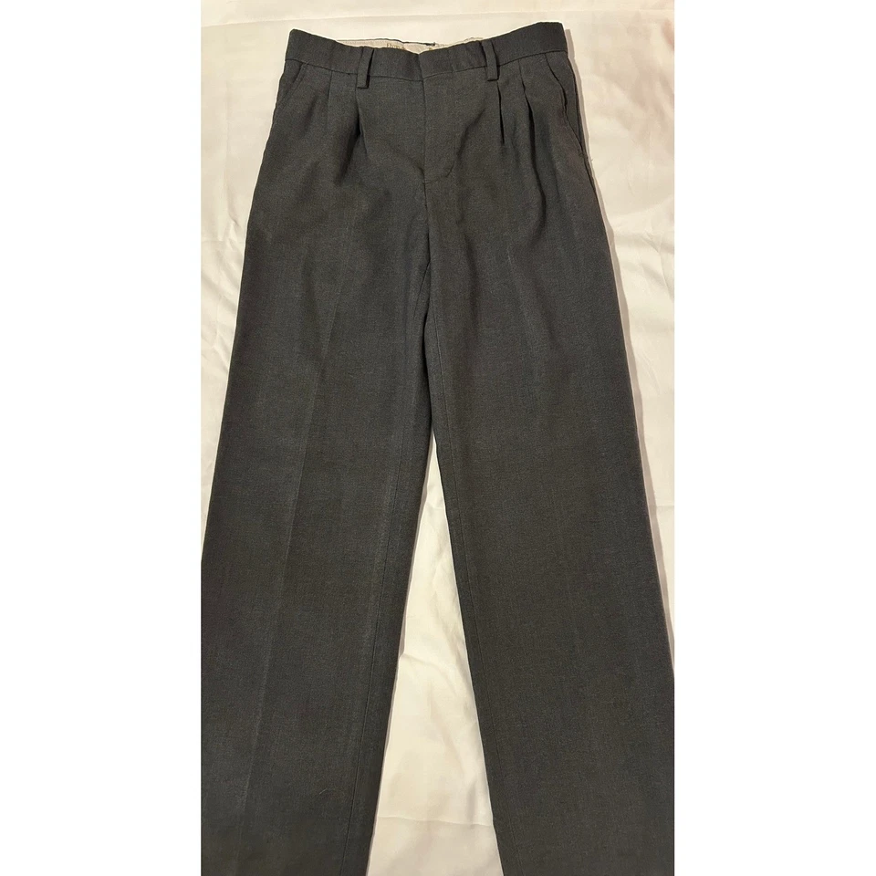 2 PAIRS Flynn O'Hara School Uniform Pants Pleated Gray Triblend Boy Teen Size18R - Image 3 of 4
