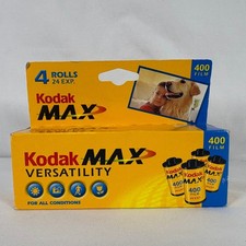 Kodak MAX 400 35mm Film 4 Rolls 24 Exp Expired 2004 Vintage Photography Color