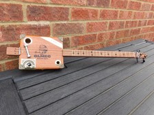 3 STRING HOMEMADE FRETTED ACOUSTIC/ELECTRIC CIGAR BOX GUITAR
