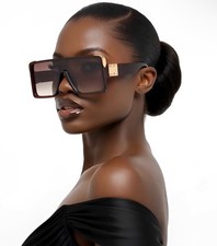 Women Oversized Square Sunglasses Retro Fashion Frame UV Protection Outfit Beach