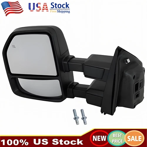 For 2017-2022 Ford F-250 Super Duty Heated Mirror With Chrome Cap Driver Side US