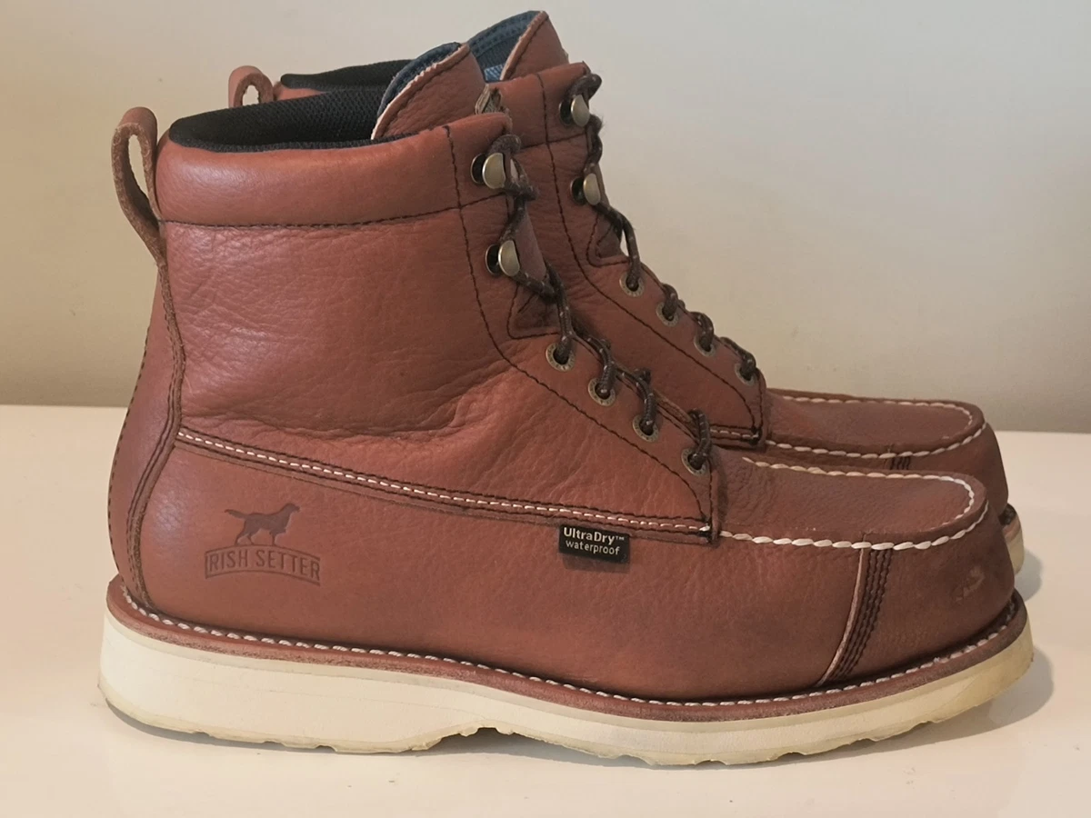 Bottes à talons lamellés en cuir marron | DICKINSON