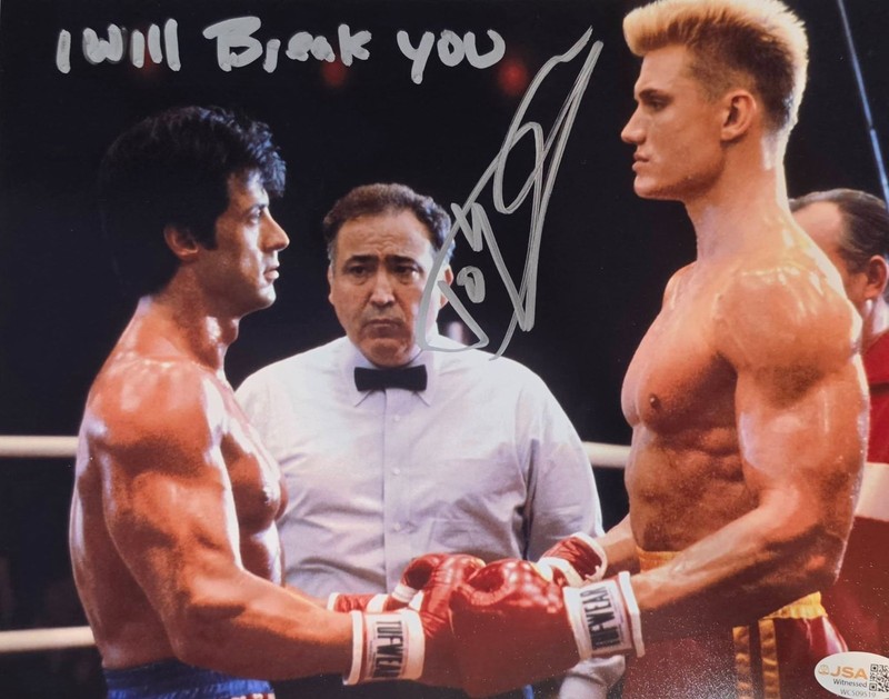 Dolph Lundgren Signed Rocky IV Drago 8X10 Metallic Photo Autograph JSA Coa