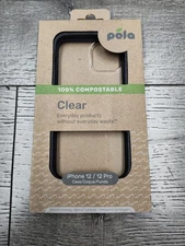 Pela iPhone 12 Pro Clear Black Phone Case Compostable
